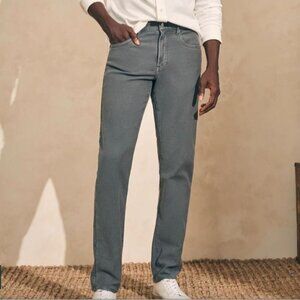 Faherty Men's 33x30 Slate Gray Stretch Terry 5-Pocket Pants Slim Straight